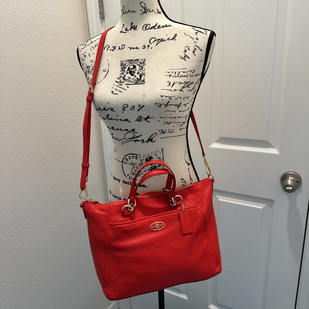 Coach Leather Tote with Removable Strap